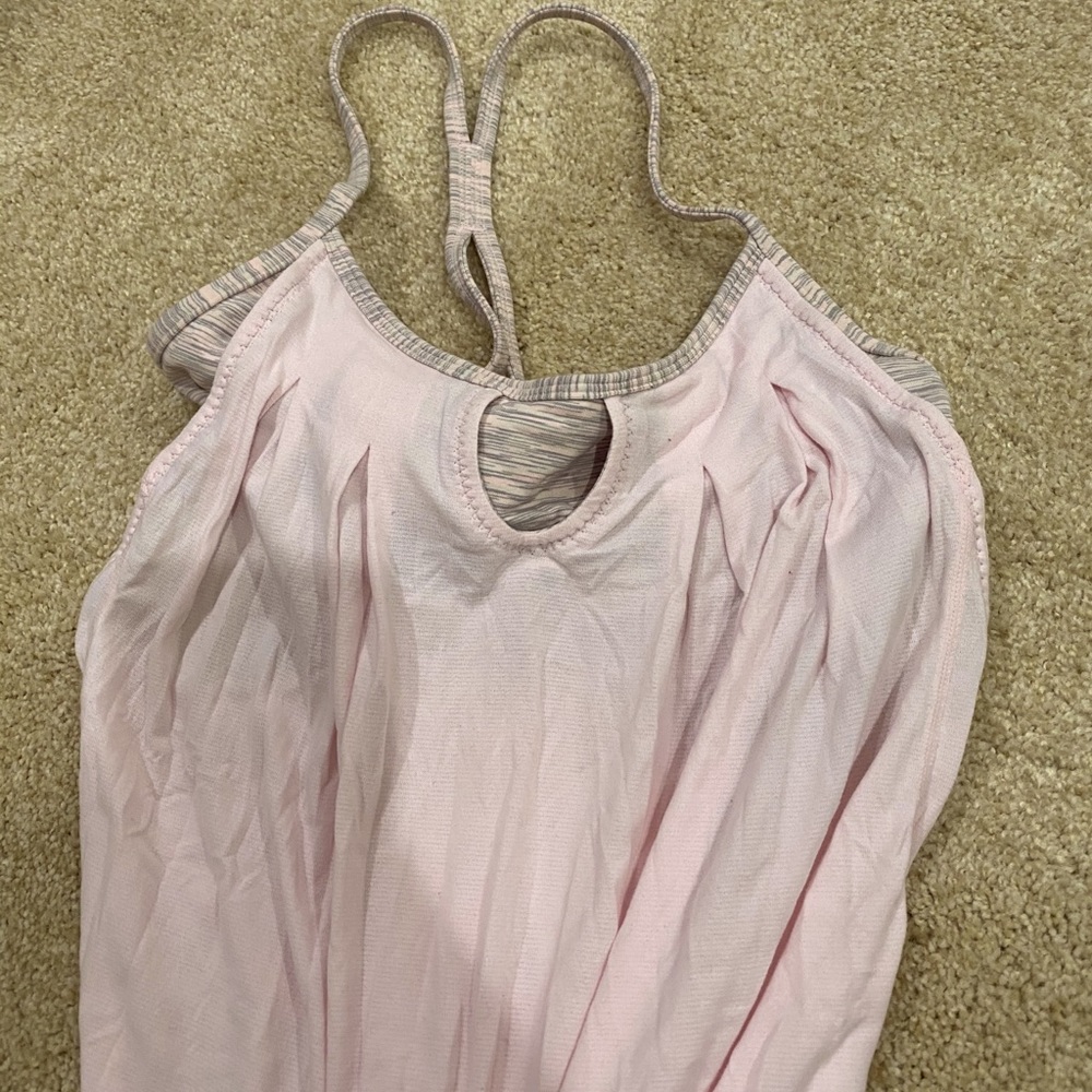 Lululemon pink and gray Tank Top with Built in Bra